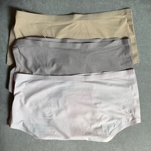 New True & Co 3 Pack One Size XS-L Stretch Women High  Rise Thong Beige